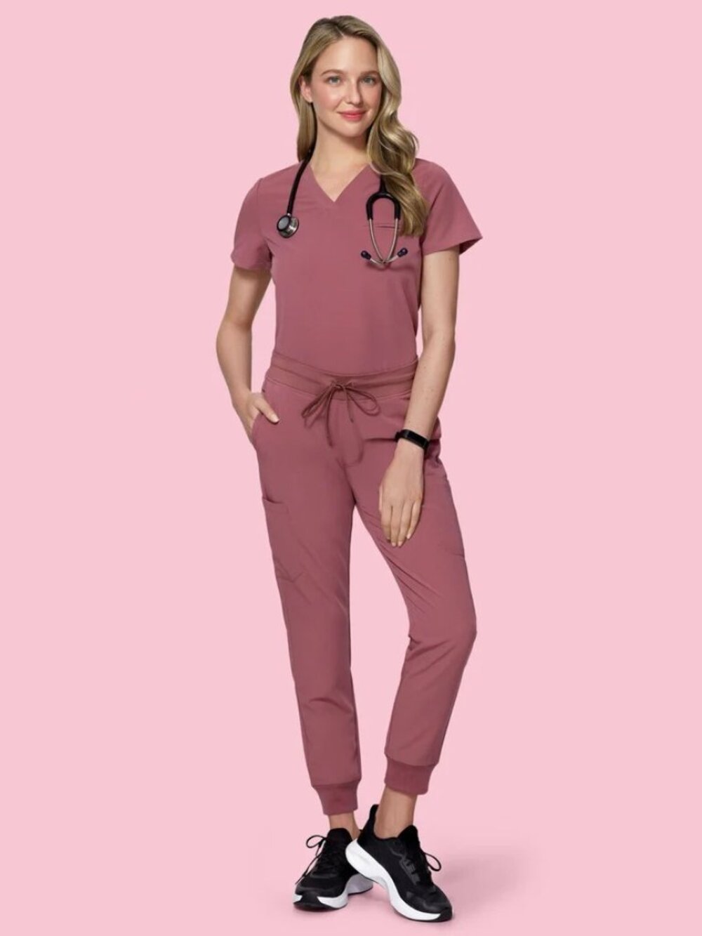 Mandala Mauve Scrub Set (XS top, SP joggers)